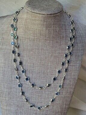 Touchstone Crystal by Swarovski Chanelle Necklace Montana Blue